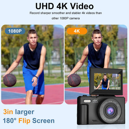 4K Digital Camera - 64MP Flip Screen Vlogging Camera with 18X Digital Zoom - ZOOMNSTORE