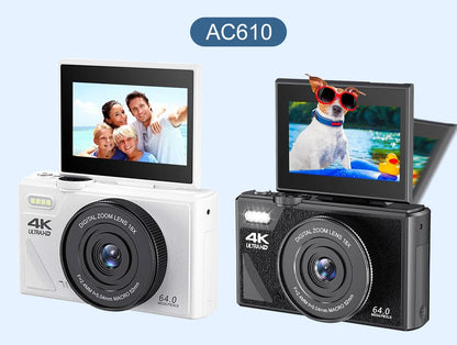 4K Digital Camera - 64MP Flip Screen Vlogging Camera with 18X Digital Zoom - ZOOMNSTORE