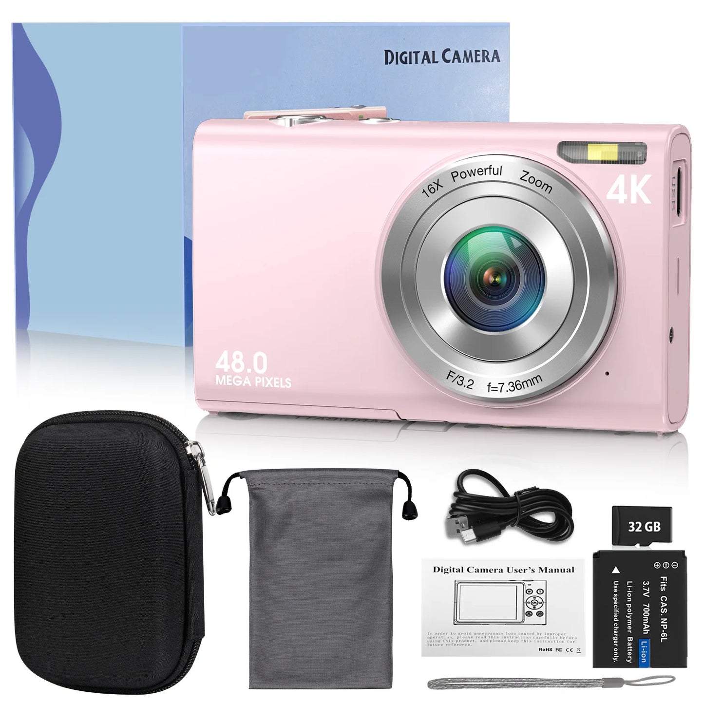 4K Digital Camera - Autofocus Vlogging Camera with 48MP, 2.8" Large Screen - ZOOMNSTORE