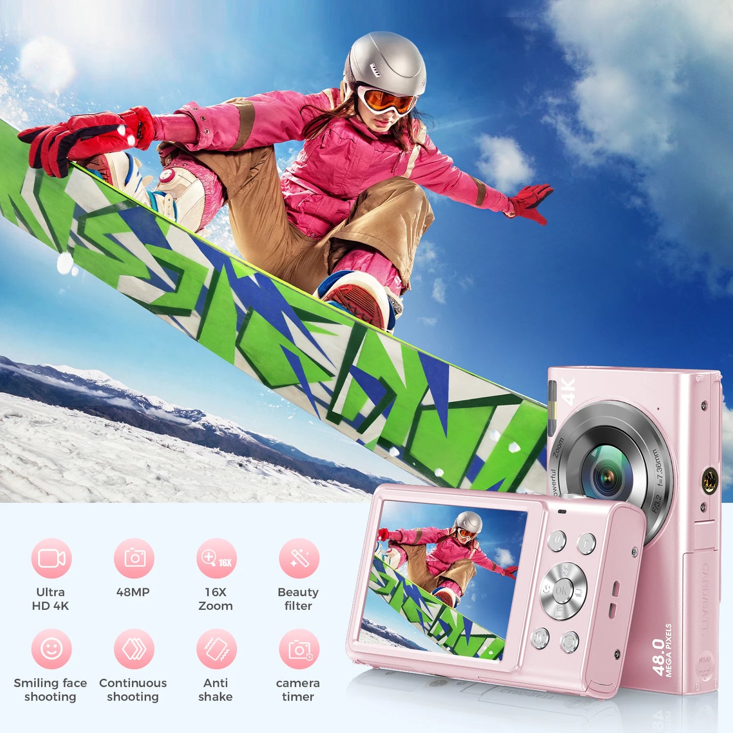 4K Digital Camera - Autofocus Vlogging Camera with 48MP, 2.8" Large Screen - ZOOMNSTORE