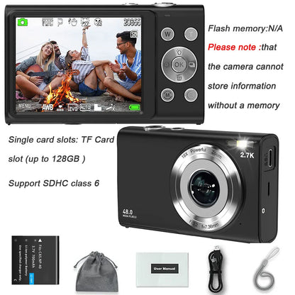 4K Digital Camera - Autofocus Vlogging Camera with 48MP, 2.8" Large Screen - ZOOMNSTORE
