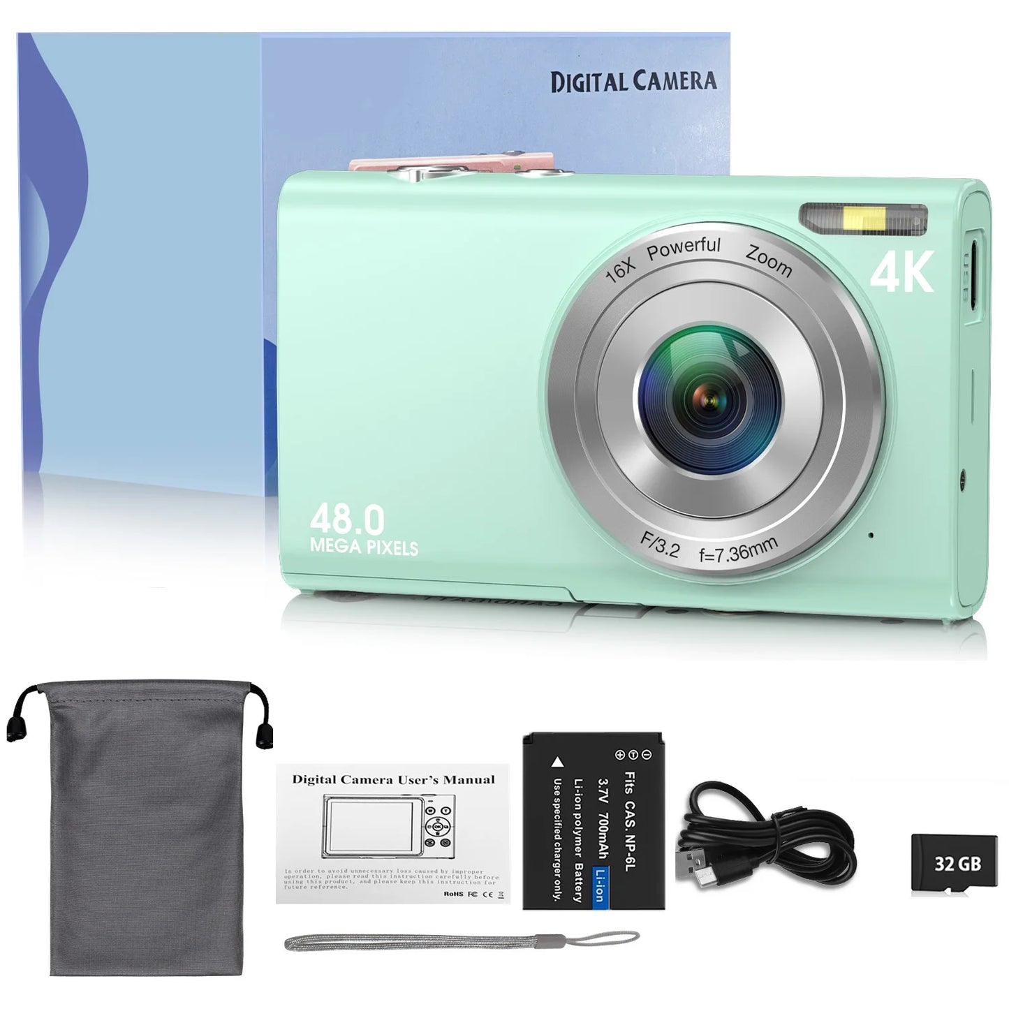 4K Digital Camera - Autofocus Vlogging Camera with 48MP, 2.8" Large Screen - ZOOMNSTORE
