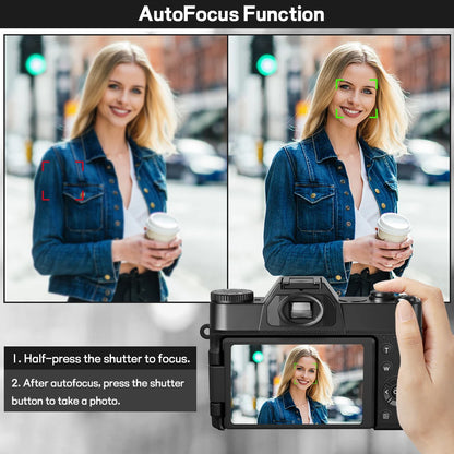 4K Digital Camera - Compact Photography Vlog Camera with Flip Screen & Wide Angle Lens - ZOOMNSTORE
