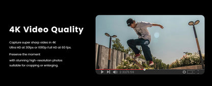 4K Digital Camera - Compact Photography Vlog Camera with Flip Screen & Wide Angle Lens - ZOOMNSTORE