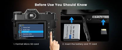4K Digital Camera - Compact Photography Vlog Camera with Flip Screen & Wide Angle Lens - ZOOMNSTORE