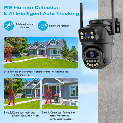 4K Dual Lens PTZ WiFi IP Camera - 8MP Outdoor CCTV with AI Auto Tracking  HD Audio Video Surveillance - ZOOMNSTORE