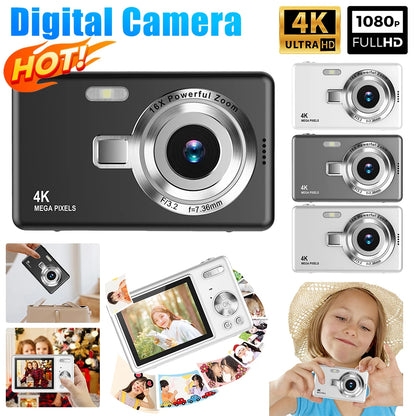 4K HD Digital Camera - Portable Vlogging Camcorder with 16X Zoom & 2.4 Inch IPS Screen - ZOOMNSTORE
