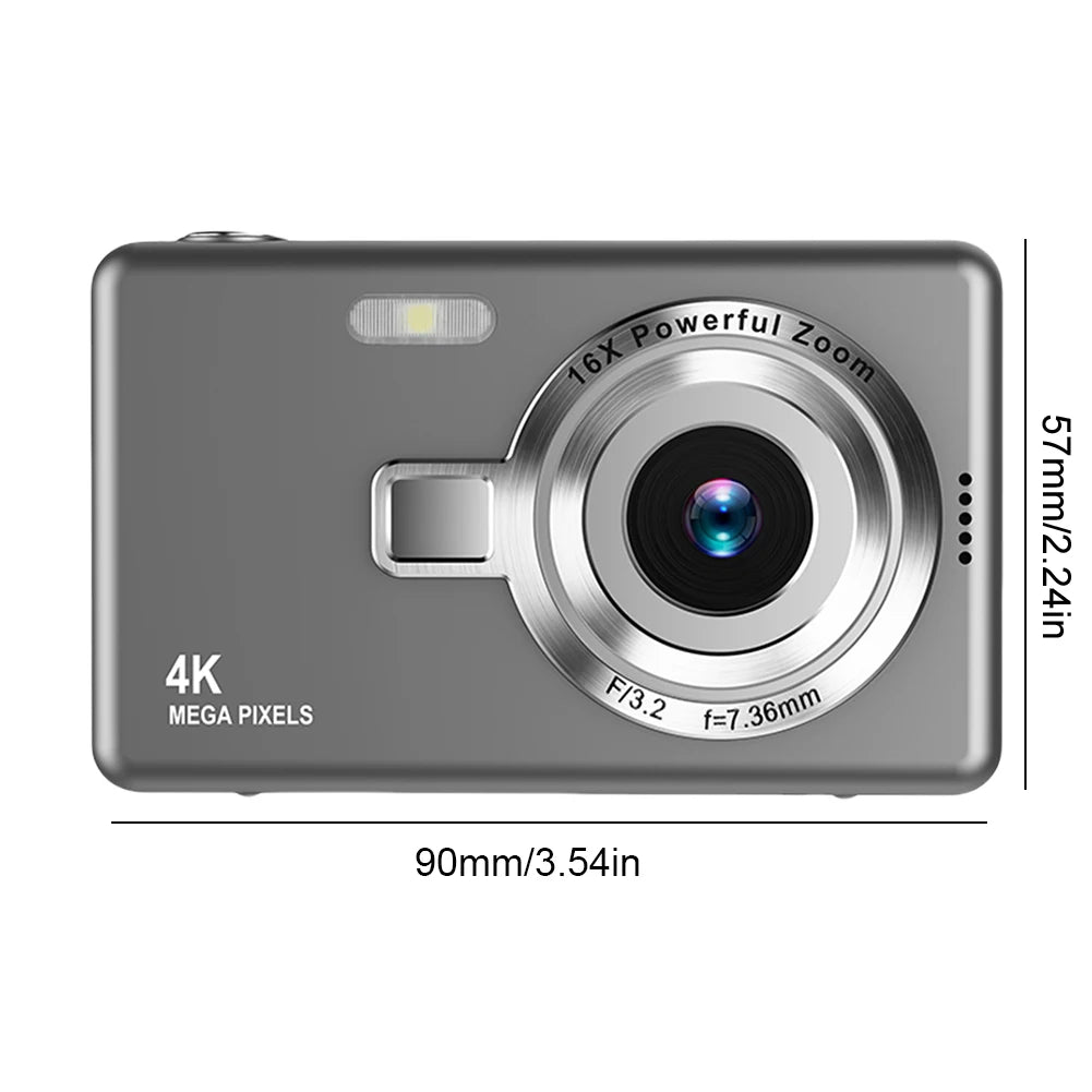 4K HD Digital Camera - Portable Vlogging Camcorder with 16X Zoom & 2.4 Inch IPS Screen - ZOOMNSTORE