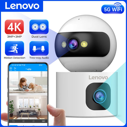 Lenovo 4K Dual Lens IP Camera - 5G WiFi Smart Home Auto Tracking Security Monitor - ZOOMNSTORE