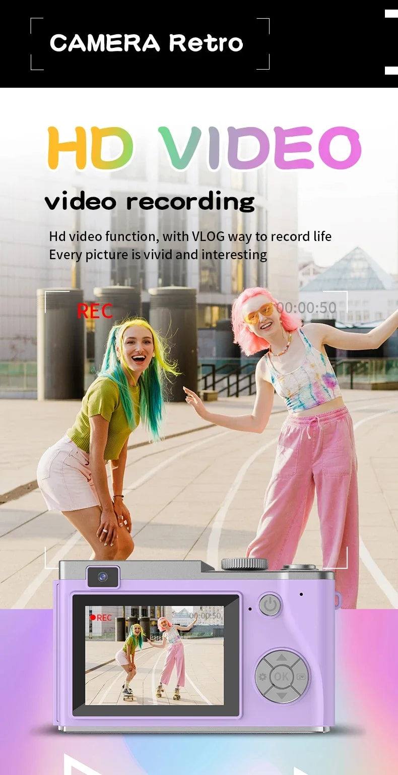 4K Kid Camera - 48MP High Resolution Digital Video Camera | Portable Vlogging Camcorder - ZOOMNSTORE