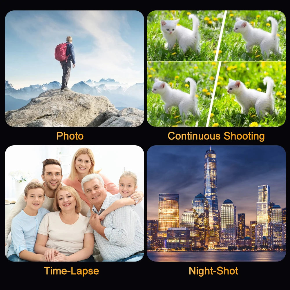 4K Portable Digital Camera - 2-in-1 Photo  Video Recorder with 18X Zoom and 3 Rotatable Screen - ZOOMNSTORE