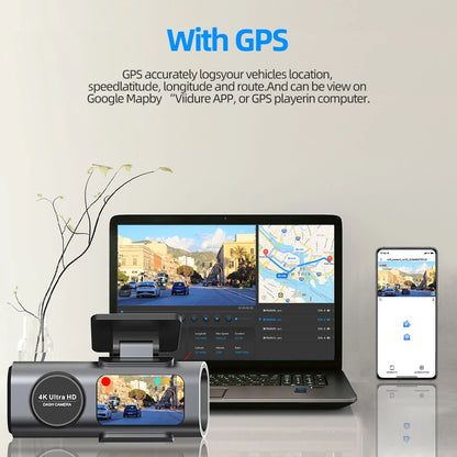 4K UHD Dash Cam - Night Vision Car Camera with Wi-Fi  GPS 24H Parking Mode - ZOOMNSTORE