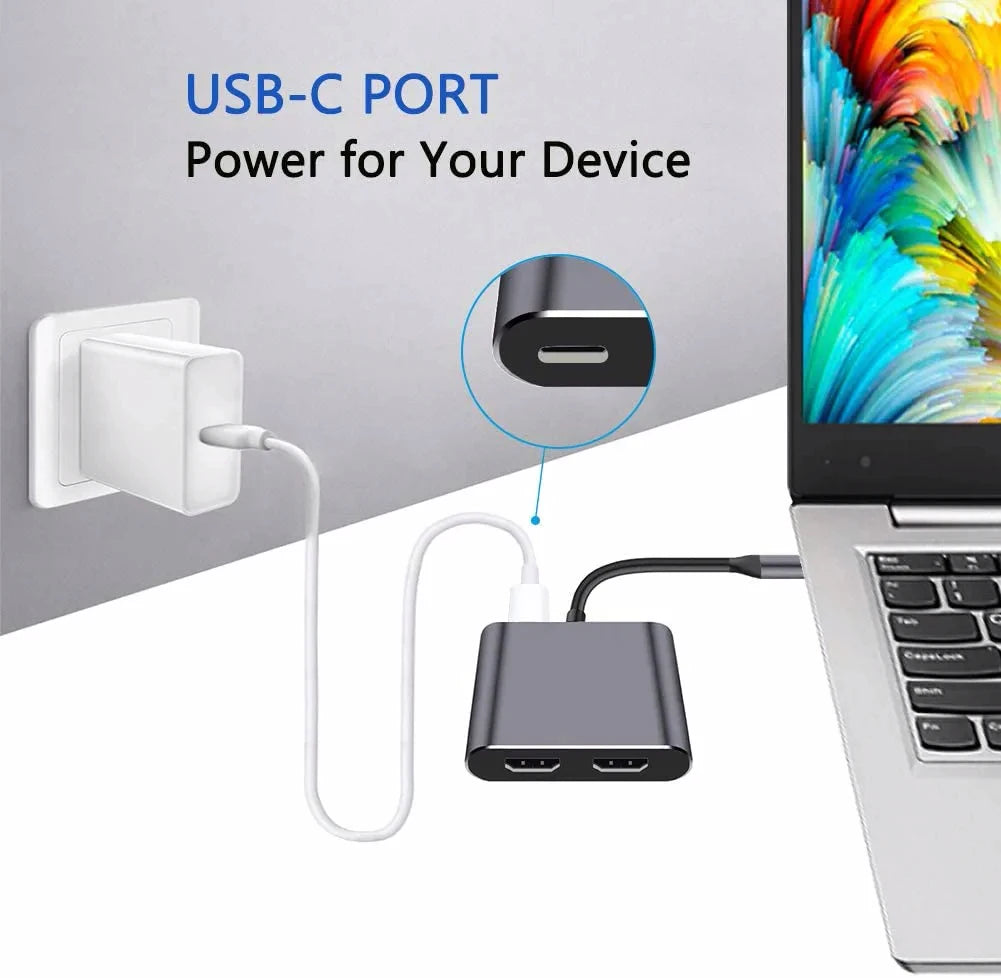 4K USB C Hub – Dual HDMI Adapter | USB 3.0 Data Transfer | Fast Charging Dock - ZOOMNSTORE
