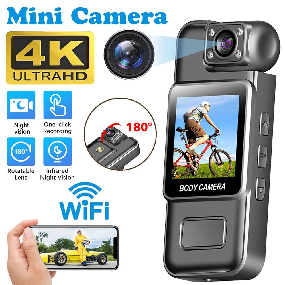 Ultra HD 4K Mini Body Camera - WiFi Digital Video Recorder with Night Vision - ZOOMNSTORE