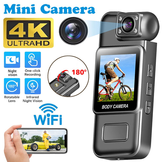 Ultra HD 4K Mini Body Camera - WiFi Digital Video Recorder with Night Vision - ZOOMNSTORE