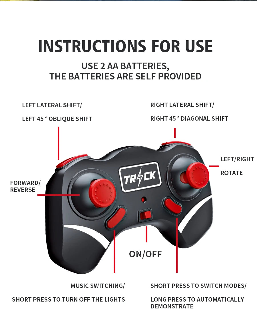 4WD RC Stunt Car - Wireless Remote Control Drift Toy with Sound and Light for Kids - ZOOMNSTORE