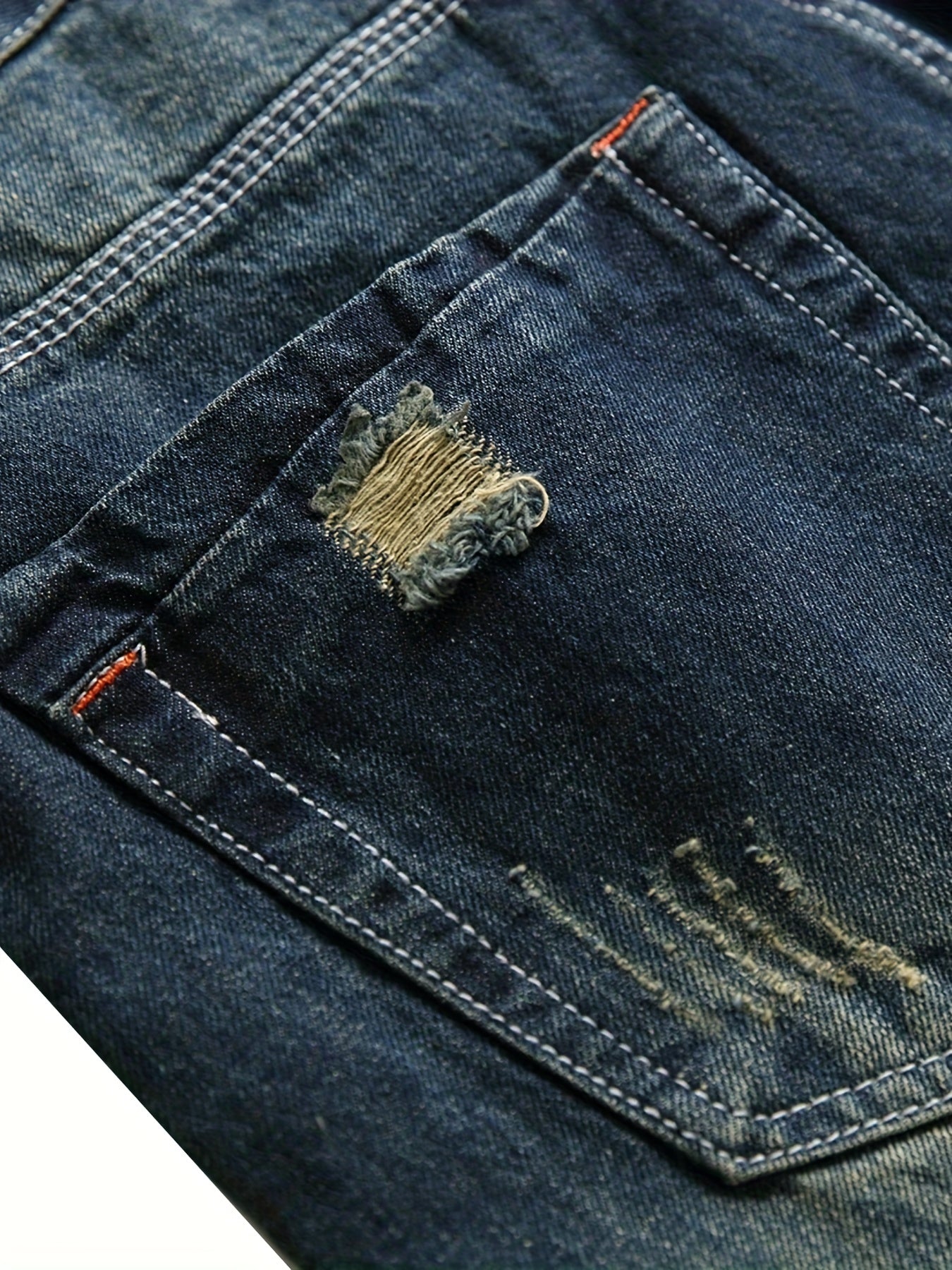 Mens Slim Fit Distressed Denim Jeans - Black with Rips All-Season Cotton Blend - ZOOMNSTORE