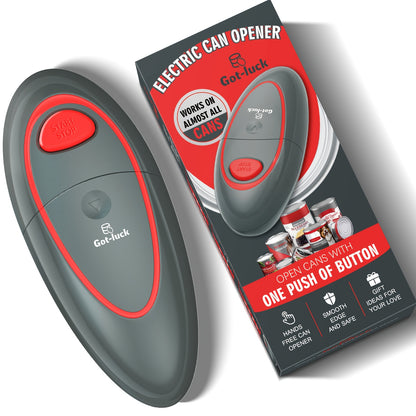 One-Touch Electric Can Opener - Battery Operated Smooth Edge Design for Easy Use Ideal Kitchen Gadget for Seniors and Those with Arthritis Black - ZOOMNSTORE