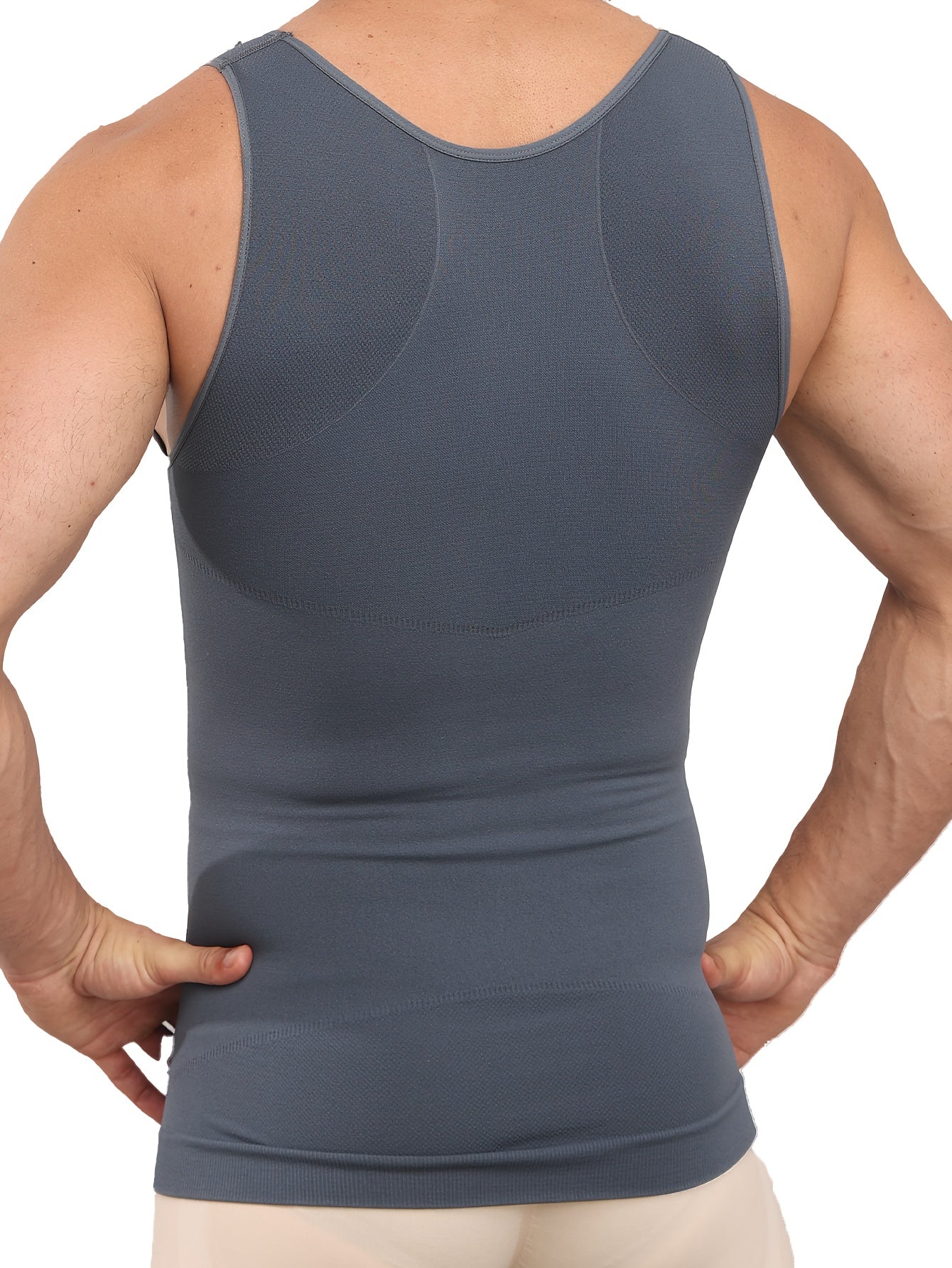 Mens Slimming Compression Shirt - Sleeveless Waist Trainer Tank Top - ZOOMNSTORE