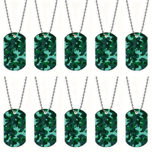 Military Style Acrylic Dog Tags with Chains - 24-Pack Party Favors - ZOOMNSTORE