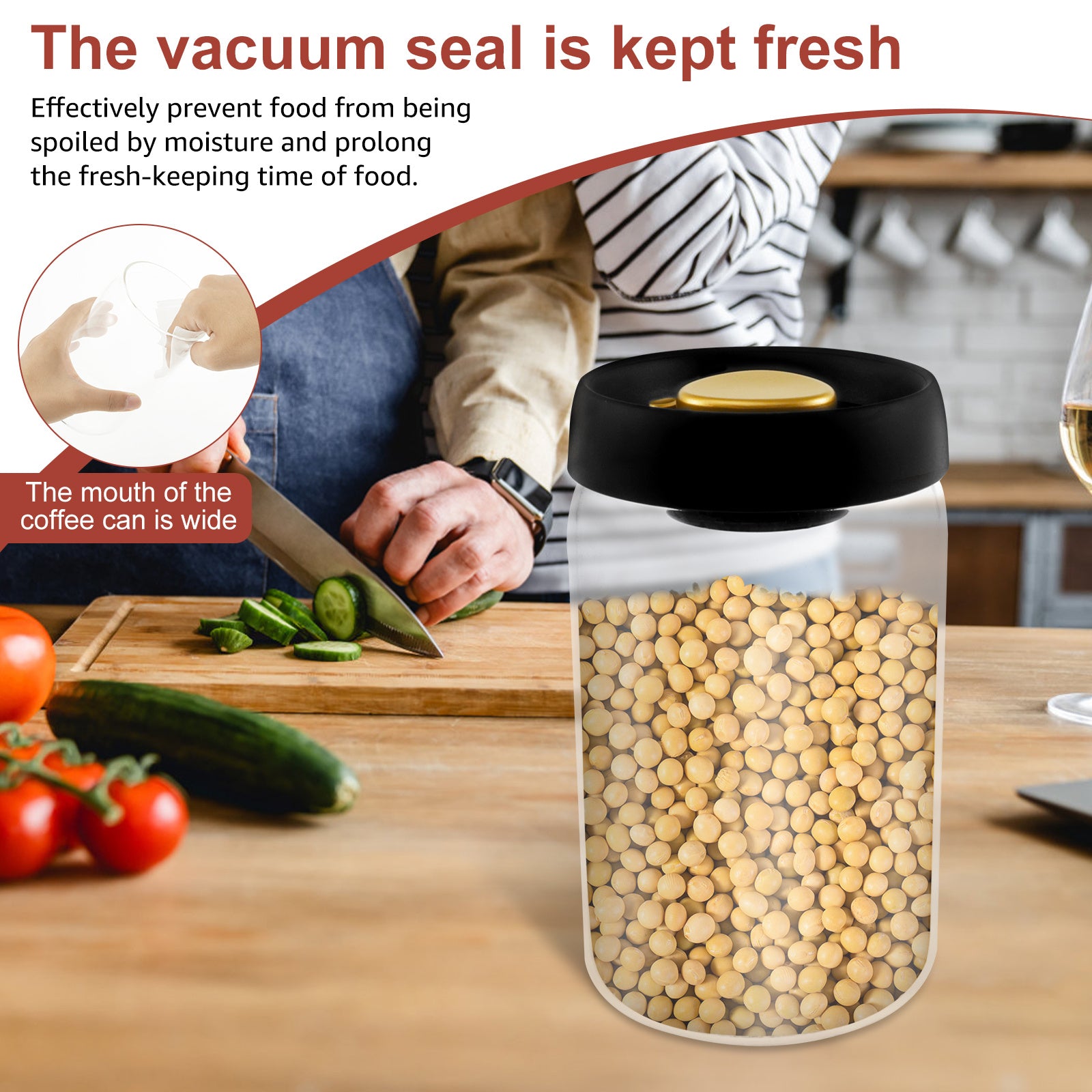 Airtight Glass Coffee Canisters - 2pcs Reusable Food Storage Containers with Flip Top Lid - ZOOMNSTORE