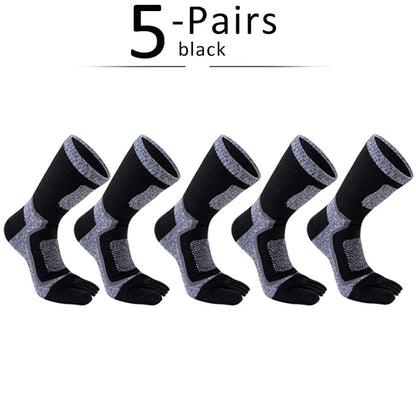 Mens Thick Compression 5-Pair Short Sport Socks - Fitness Running Outdoor Basketball - ZOOMNSTORE