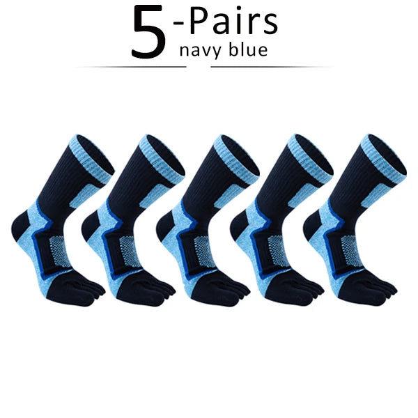 Mens Thick Compression 5-Pair Short Sport Socks - Fitness Running Outdoor Basketball - ZOOMNSTORE
