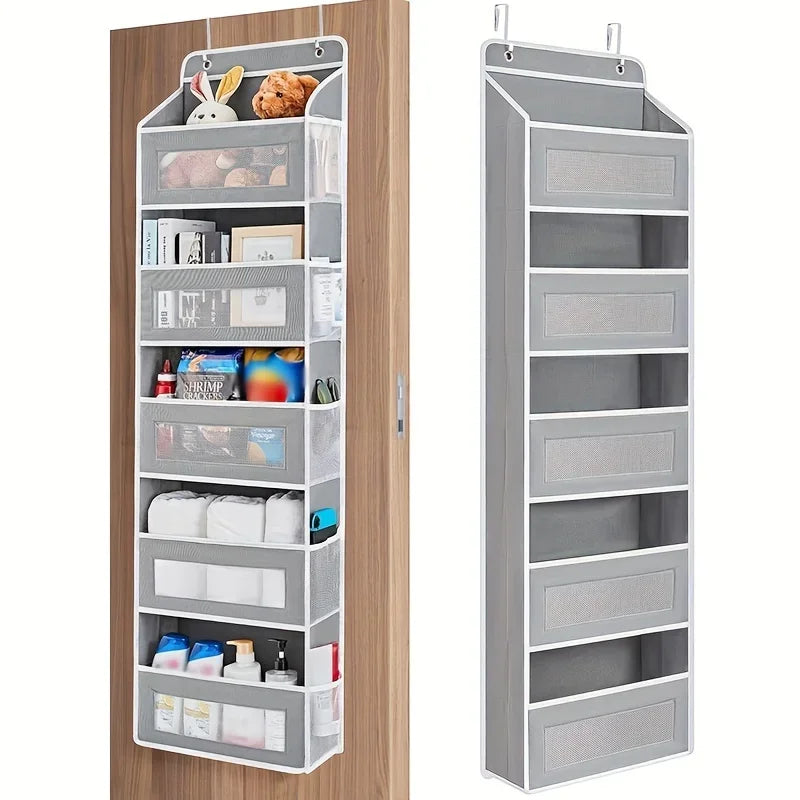 5-Shelf Hanging Storage Organizer - Behind Door, Anti-Tilt, 5 Large Capacity Pockets, Suitable for Bedroom, Bathroom - ZOOMNSTORE