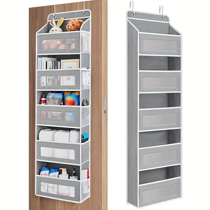 5-Shelf Hanging Storage Organizer - Behind Door, Anti-Tilt, 5 Large Capacity Pockets, Suitable for Bedroom, Bathroom - ZOOMNSTORE