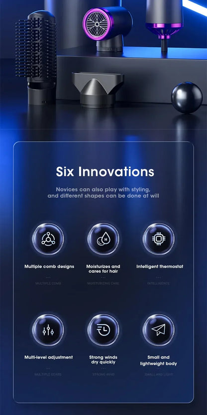 Electric Hair Dryer 5 in 1 Multifunctional Hair Straightener Negative Ion Hair Care Curler Blow Dryer Styling Set Strong Wind - ZOOMNSTORE