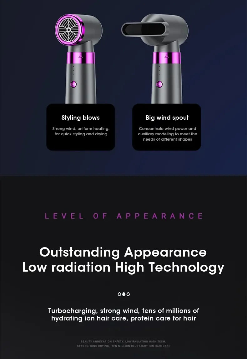 Electric Hair Dryer 5 in 1 Multifunctional Hair Straightener Negative Ion Hair Care Curler Blow Dryer Styling Set Strong Wind - ZOOMNSTORE