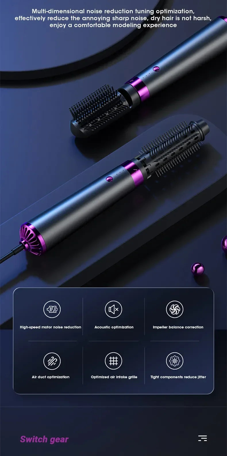 Electric Hair Dryer 5 in 1 Multifunctional Hair Straightener Negative Ion Hair Care Curler Blow Dryer Styling Set Strong Wind - ZOOMNSTORE