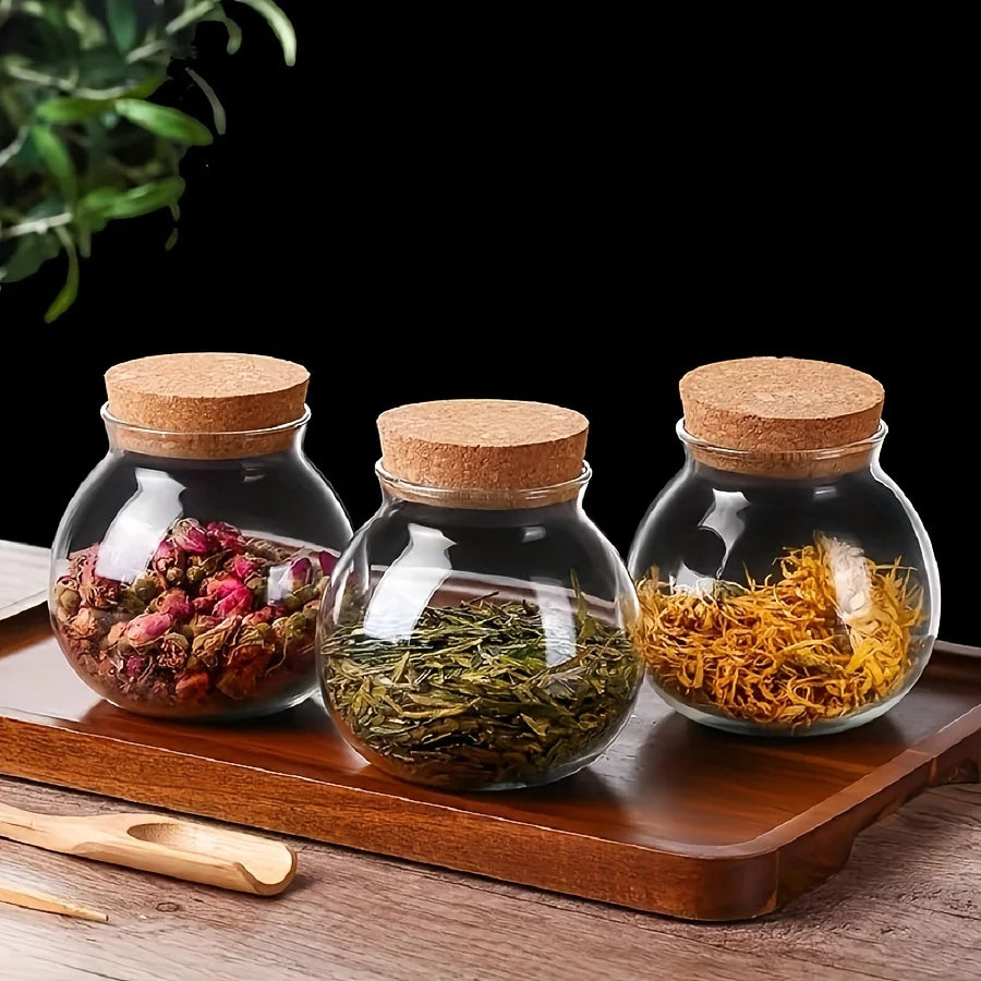 500ML Clear Glass Storage Canister,Round Decorative Small Container Jar for Coffee,Spice,Candy,Salt,Cookie,Condiment,Sugar - ZOOMNSTORE