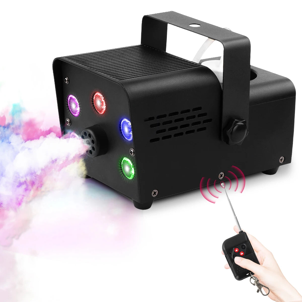 500W Fog Machine - Portable RGB LED Stage Fogger with Wireless Remote Control - ZOOMNSTORE