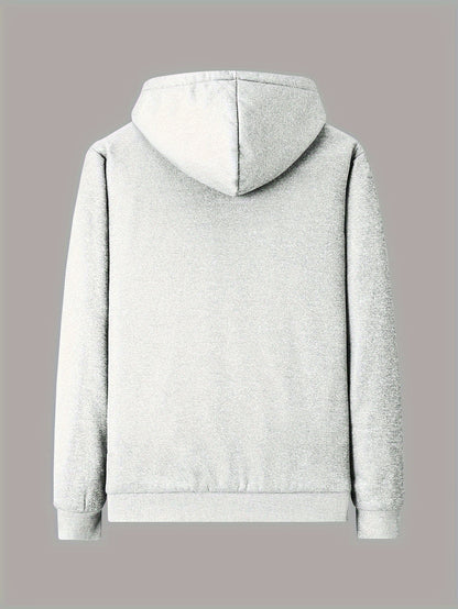 Mens Winter Fleece Hoodie - Hooded Zip-Up Jacket with Pockets Casual Outerwear - ZOOMNSTORE