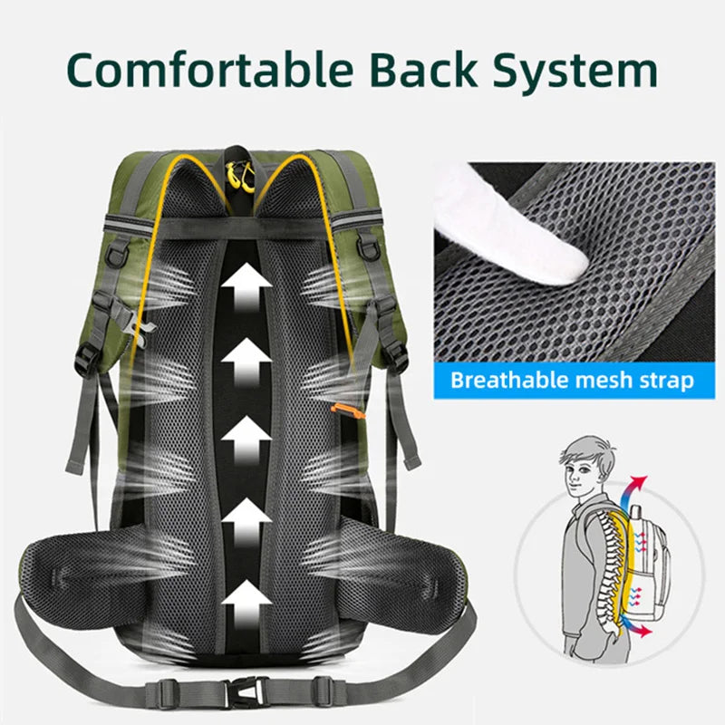 50L Waterproof Hiking Backpack - Large Travel Rucksack for Camping  Climbing - ZOOMNSTORE