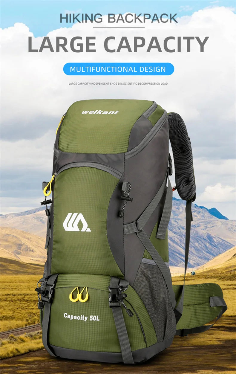 50L Waterproof Hiking Backpack - Large Travel Rucksack for Camping  Climbing - ZOOMNSTORE