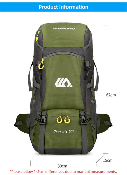 50L Waterproof Hiking Backpack - Large Travel Rucksack for Camping  Climbing - ZOOMNSTORE