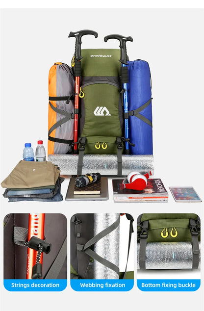 50L Waterproof Hiking Backpack - Large Travel Rucksack for Camping  Climbing - ZOOMNSTORE