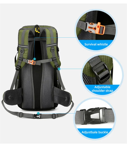 50L Waterproof Hiking Backpack - Large Travel Rucksack for Camping  Climbing - ZOOMNSTORE