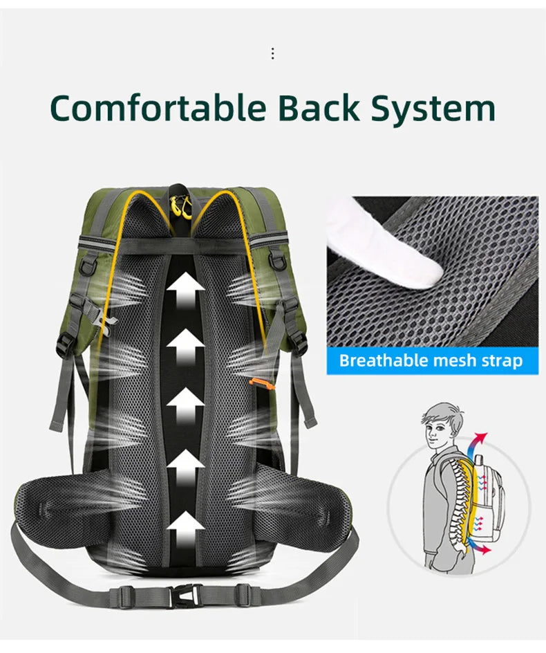 50L Waterproof Hiking Backpack - Large Travel Rucksack for Camping  Climbing - ZOOMNSTORE