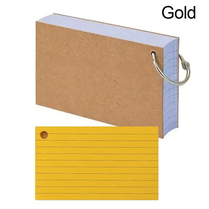50Pcs Loose-Leaf Index Cards - Horizontal Line Memo Flash Cards for Study and Office Use - ZOOMNSTORE