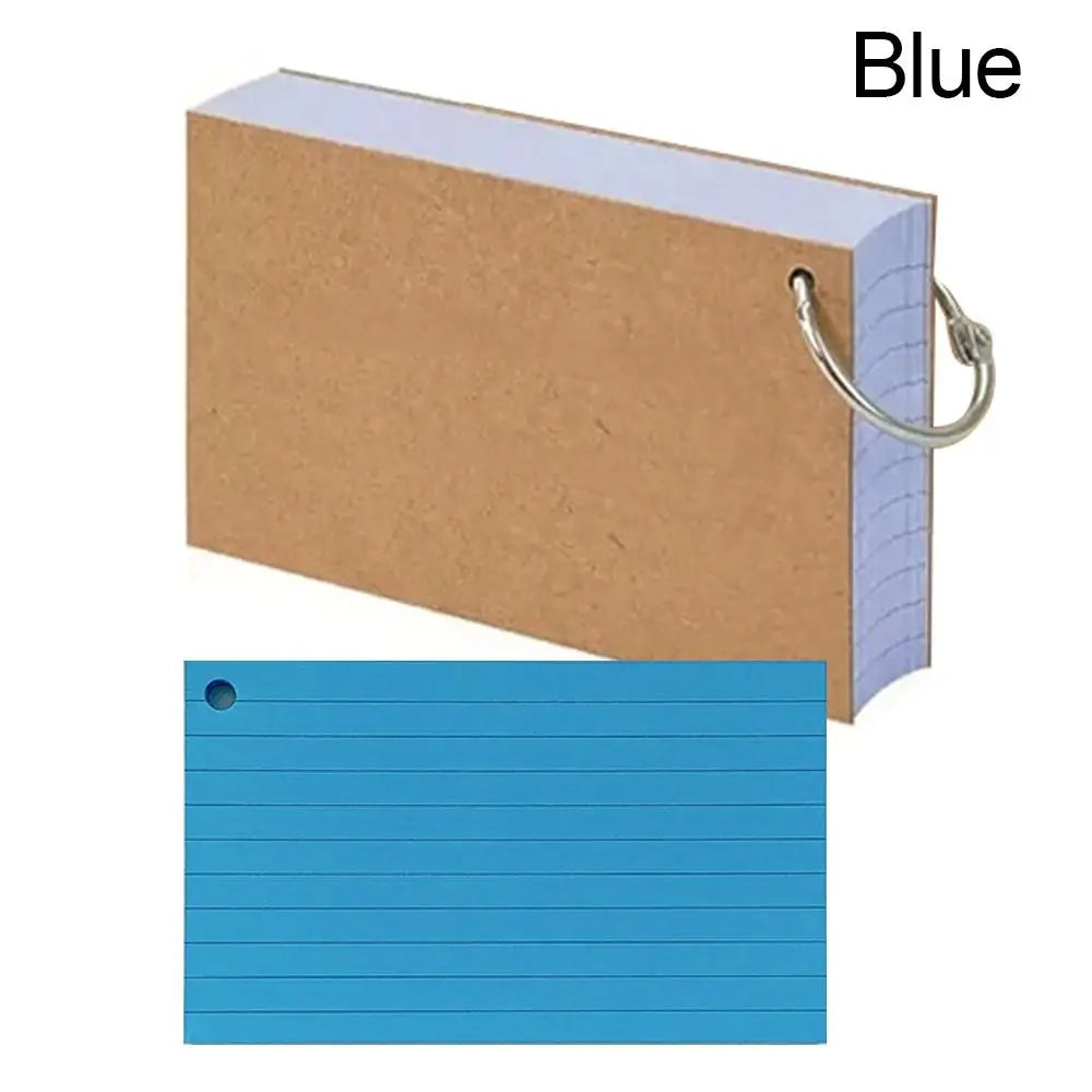 50Pcs Loose-Leaf Index Cards - Horizontal Line Memo Flash Cards for Study and Office Use - ZOOMNSTORE