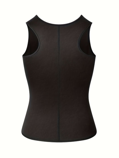 Mens Compression Zip-Up Athletic Vest - Slim Fit Gym Waist Trainer Tank Top - ZOOMNSTORE