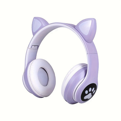 Wireless Gaming Earbuds with Cute Cat Ears - Fun Over-Ear Headphones for Kids Birthday Gift - ZOOMNSTORE