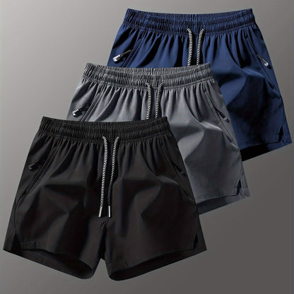 Mens Running Shorts with Slits - Fitness Training Pants with Drawstring  Zipper Pockets - ZOOMNSTORE