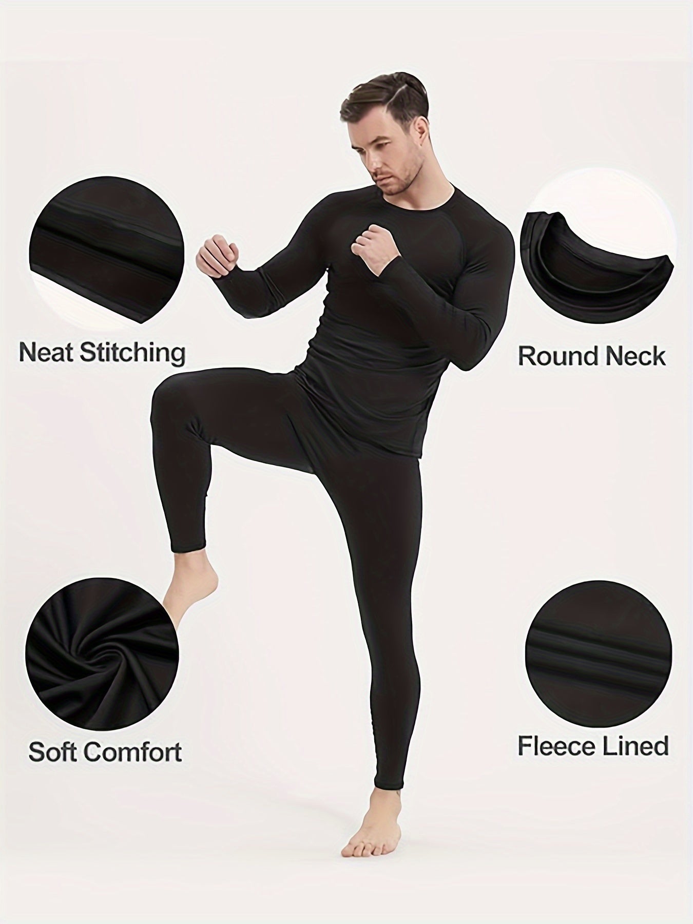 5 Pack Mens Thermal Compression Shirts - Fleece Lined Long Sleeve Base Layer - ZOOMNSTORE