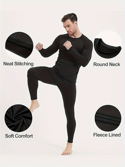 5 Pack Mens Thermal Compression Shirts - Fleece Lined Long Sleeve Base Layer - ZOOMNSTORE