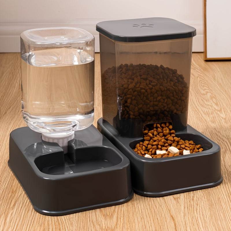 Durable Automatic Pet Feeder and Water Dispenser Set - 1set Plastic Cat Bowl and Dog Bowl - Self-Drinking and Feeding System for Cats - ZOOMNSTORE