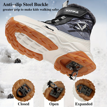 Kids Warm Winter Hiking Boots - Snow Trekking Footwear - ZOOMNSTORE